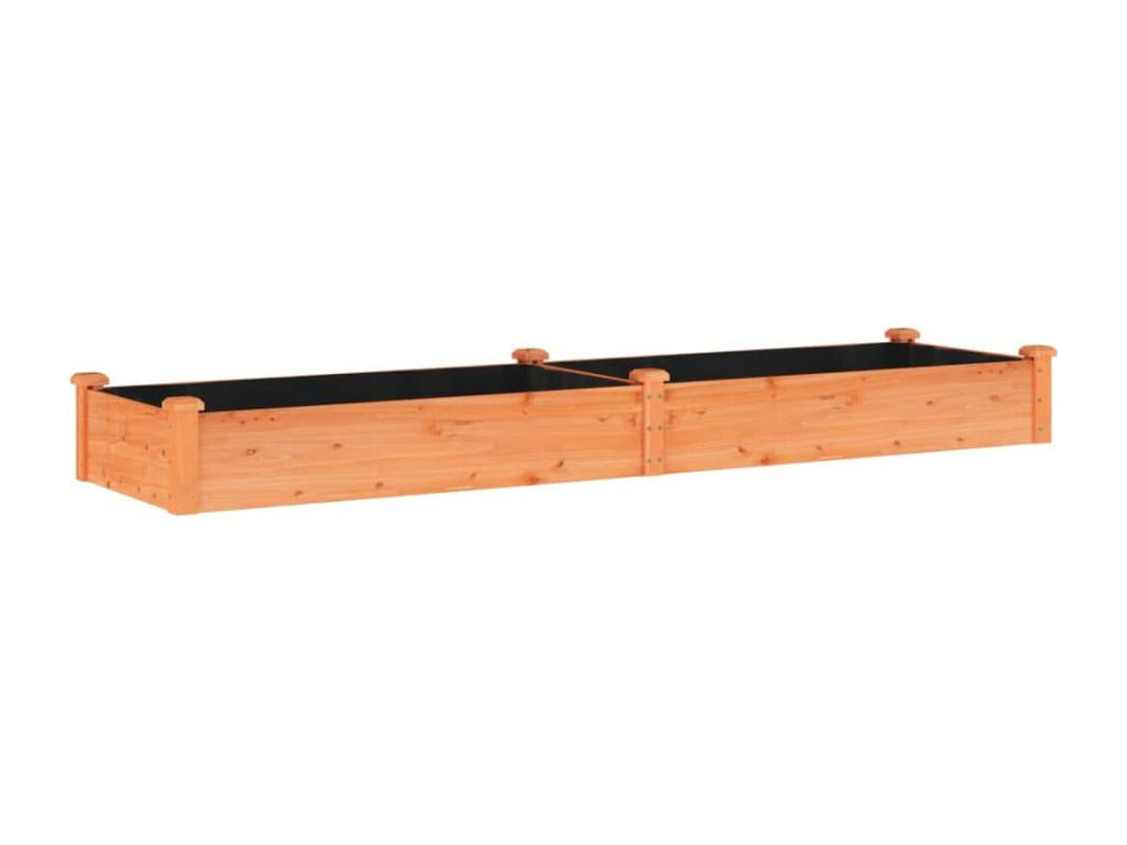 Lit surélevé de jardin doublure 240x60x25 cm bois massif sapin KFGO31144