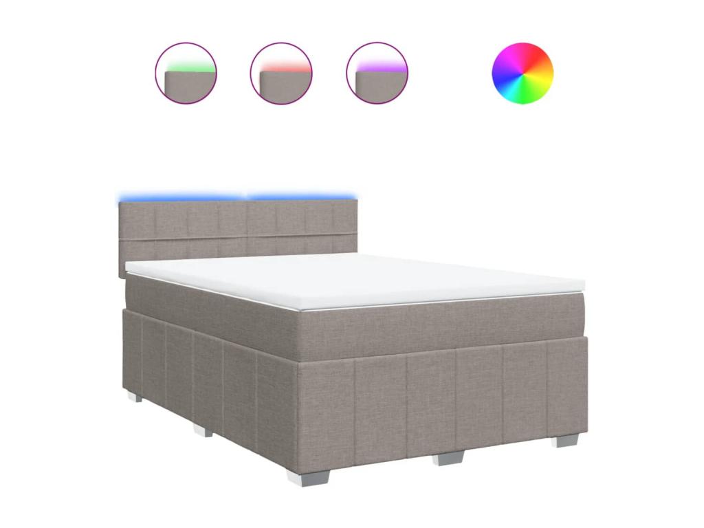 Sommier à Ligniva de lit avec matelas Ligniva 140x200 cm Tissu DECZ72440