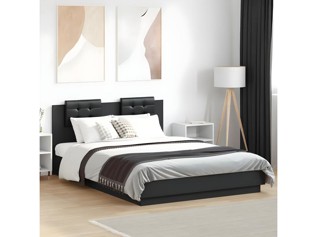 Cadre de lit sans matelas noir 120x200 cm WMXN02637
