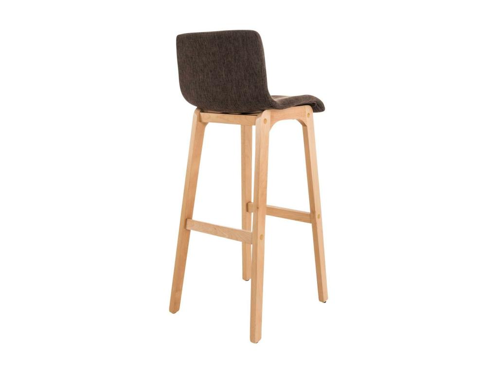 Tabouret de bar - Tissu / Bois - Marron - Dekonao UVRP92092
