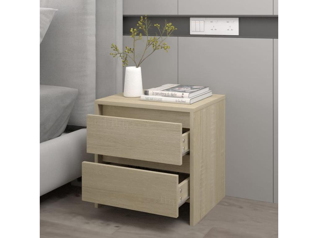 Table de chevet Chêne Nobellea 45x34,5x44,5 cm Aggloméré SKCP27284