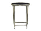 Dekonao Premium - Table à thé Gris 60 cm Résine tressée et verre trempé CETQ76070