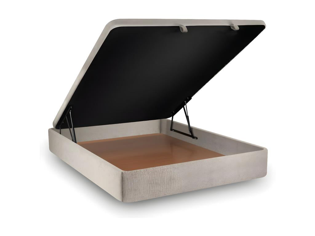 Sommier Coffre Tissu Beige brun 140x190 H39cm YESG95072