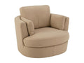 Fauteuil Pivotant Design Ligniva 109cm Beige TUTT13489