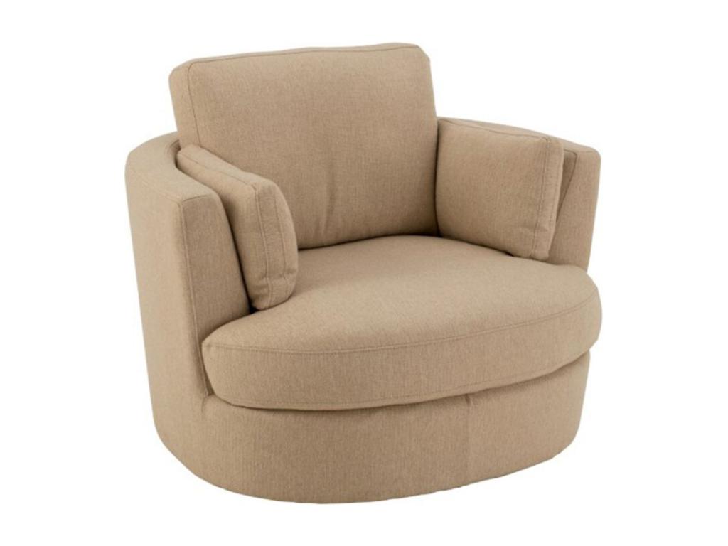 Fauteuil Pivotant Design Ligniva 109cm Beige TUTT13489