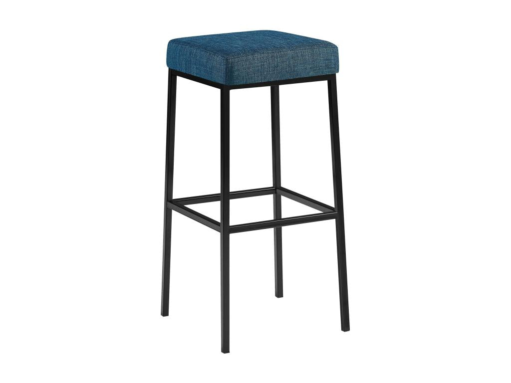Tabouret de bar - Tissu / Noir - Bleu - Dekonao 85 BOOT04940