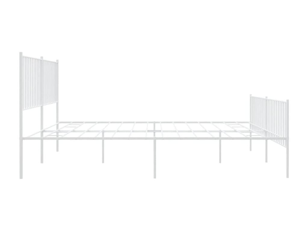 Cadre de lit métal avec tête de lit/pied de lit blanc 180x200cm XTB20802