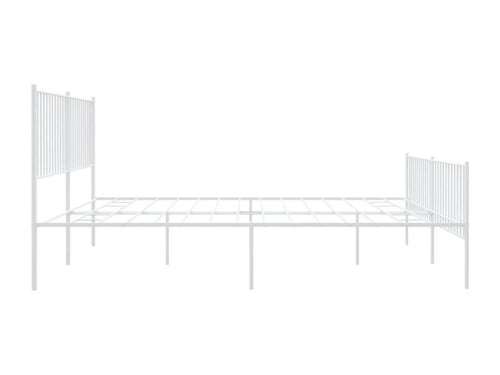 Cadre de lit métal avec tête de lit/pied de lit blanc 180x200cm XTB20802