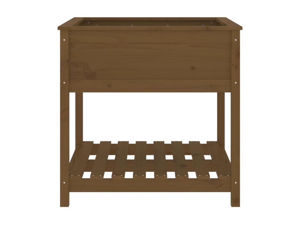 Jardinière avec étagère Marron miel 82,5x82,5x81 cm Bois de pin XGWF22476