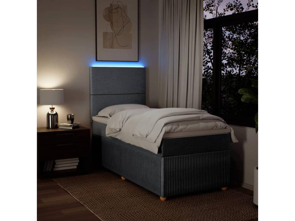 Sommier à Dekonao de lit avec matelas gris clair 80x200 cm tissu IBBL94729