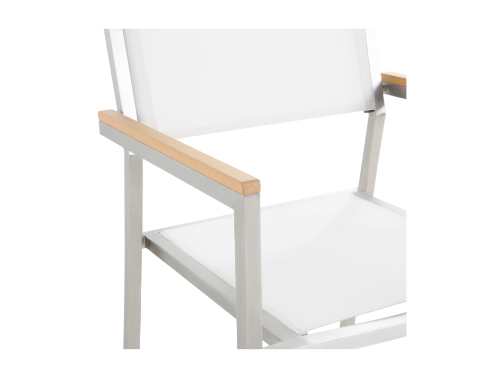 Lot de 6 chaises de jardin Dekonao Acier inox Blanc VXVV14008