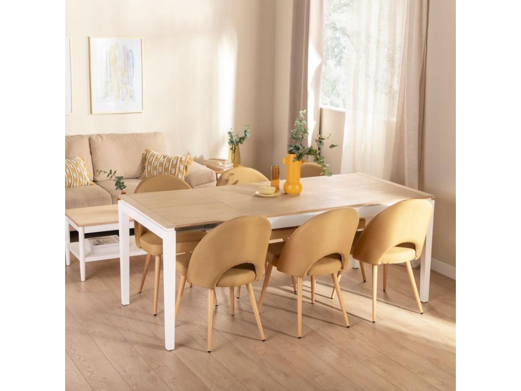 Table extensible en bois naturel 150x78,5 cm-Dekonao TYPV38505