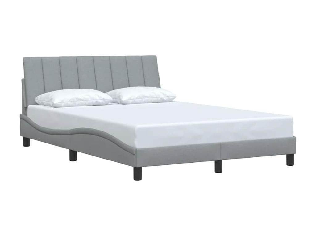 Cadre de lit sans matelas gris clair 120x200 cm tissu UPZS92535