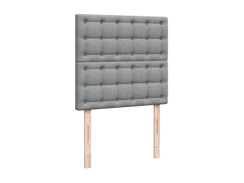 Sommier à Dekonao de lit avec matelas Gris clair 100x200cm Tissu FECW54289