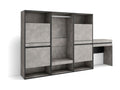Meuble à Chaussures 250x35x145 cm Chambre à coucher pièce Vestiaire ouverte Coiffeuse Ciment HGRG63442
