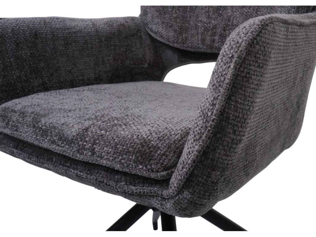 Chaise de salle à manger Dekonao-N74 lot de 6 gris foncé OHRR56727