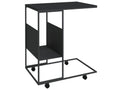 Table d'appoint avec roues Noir 55x36x63.5 Bois d'ingénierie UFVJ93230