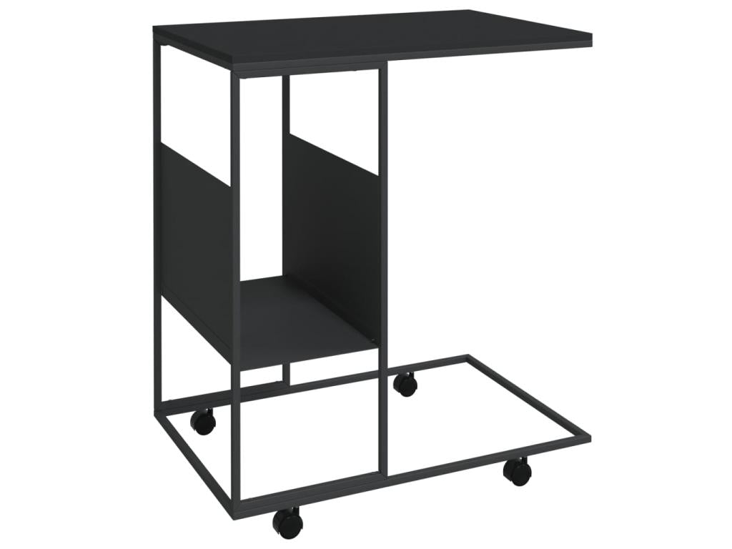 Table d'appoint avec roues Noir 55x36x63.5 Bois d'ingénierie UFVJ93230