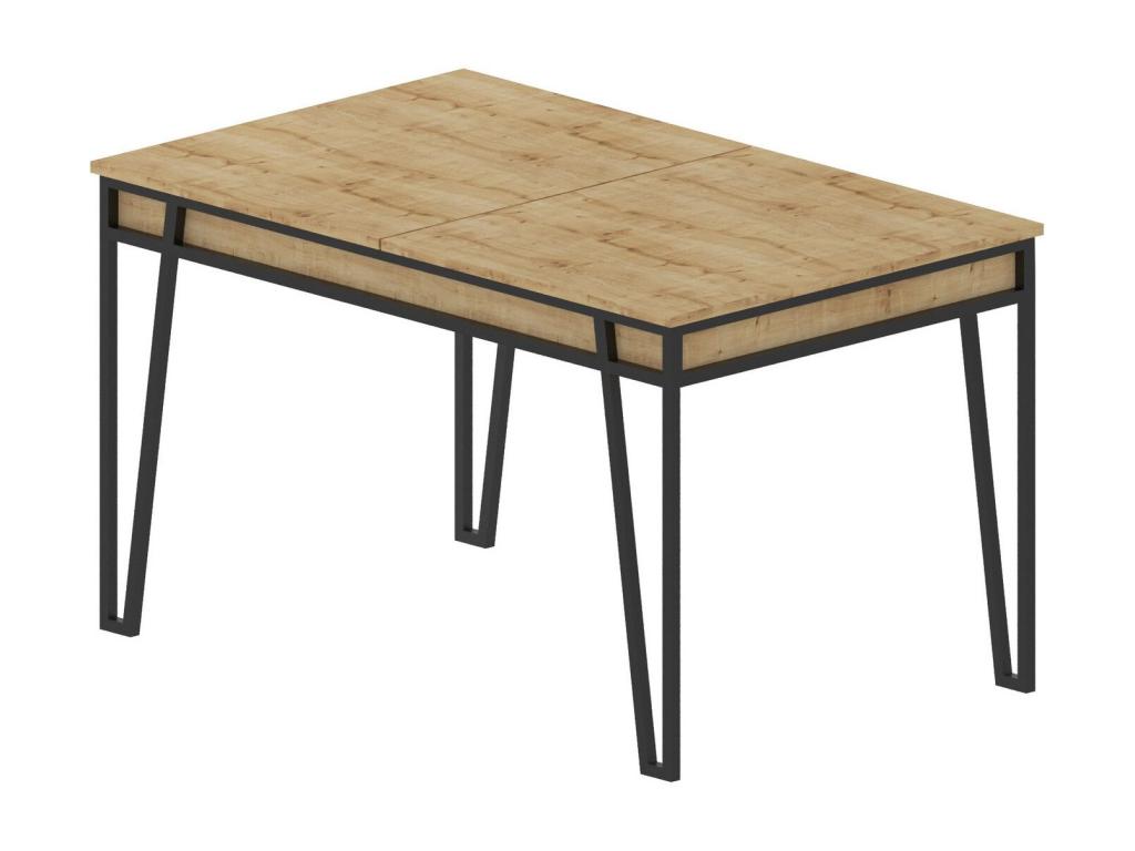 Table à manger extensible Nobellea Bois Chêne clair et Métal Noir TBUR64875