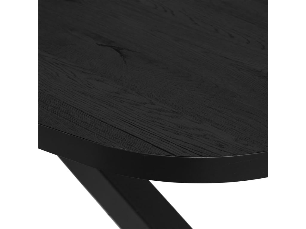 Dekonao - Table Ovale 230cm Aspect Bois Piètement Etoile Métal Noir RPGR15925