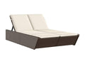 Chaise longue double avec coussins marron résine tressée MJCW78478