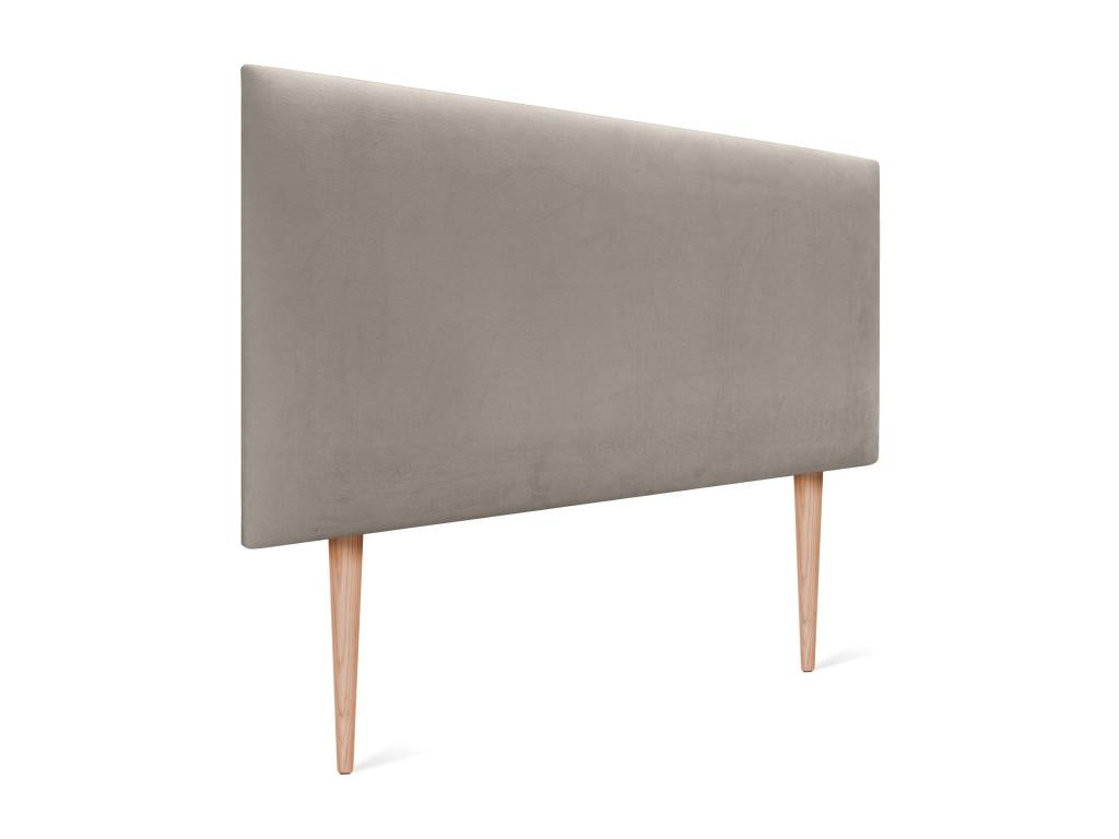 Dekonao Tête de Lit Velours Lisse 110x115 avec Pieds de Lit 105 - Marron VLHP37791