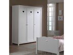Dekonao - Armoire 3 Portes Blanches Motifs Coeurs Ajourés AIBW11236