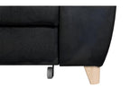 Canapé d'angle convertible en tissu velours luxe 5 places Dekonao noir angle gauche YNXU43959