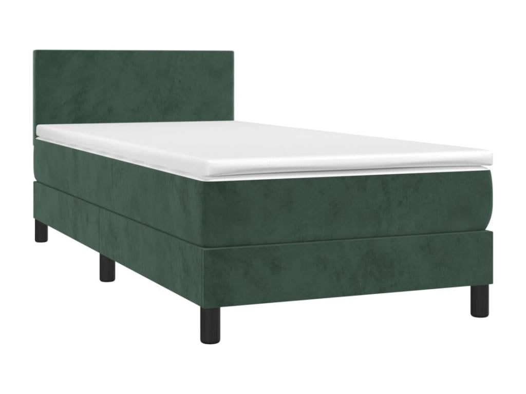 Sommier à Dekonao de lit avec matelas et LED Vert foncé 90x200cm TRYS70059
