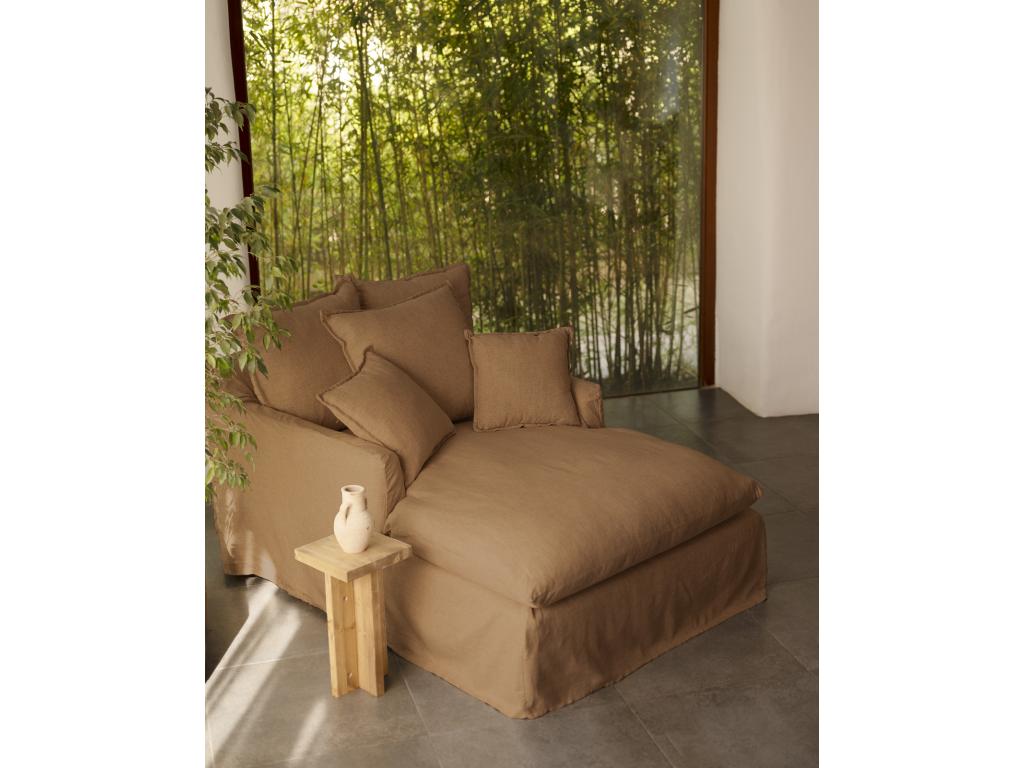 Fauteuil en coton et lin couleur tere cuite 115x170cm SVUX63333