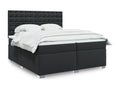 Sommier à Dekonao de lit avec matelas Noir 200x200 cm Similicuir JPFX26893