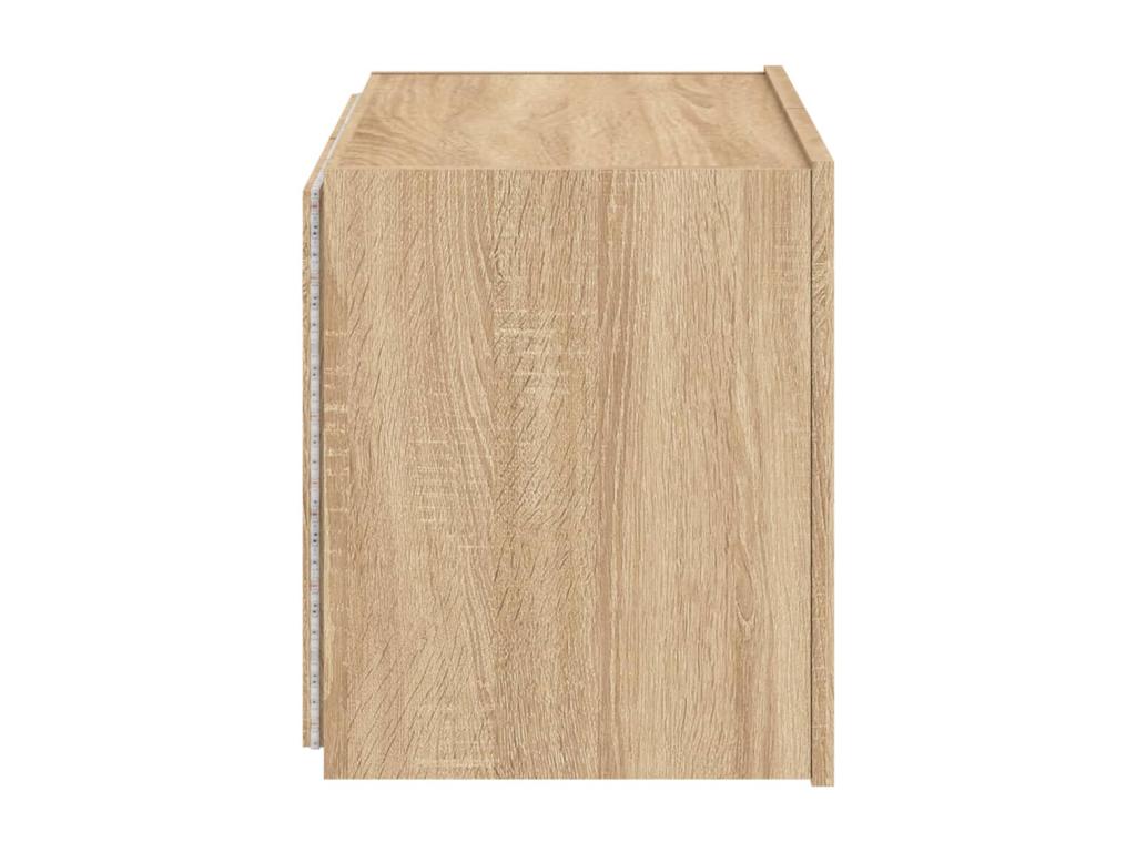 Meuble TV mural avec Lignivaères LED chêne Ligniva 60x35x41 cm BKJR68254