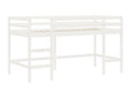 Lit mezzanine enfant échelle blanc 80x200 cm bois pin massif IGPV31454