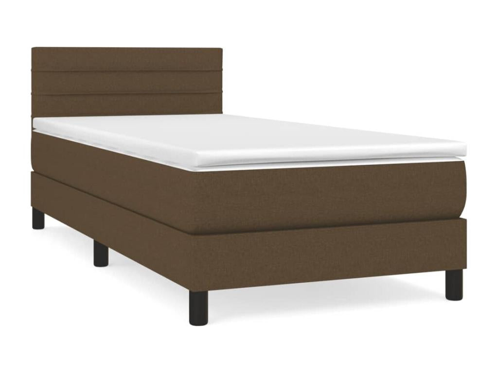 Lit à sommier tapissier avec matelas Marron foncé 80x200 9 CZFY53240