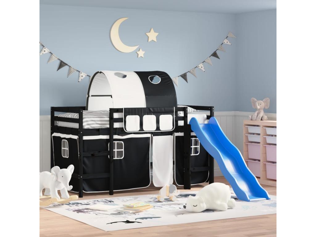 Lit mezzanine enfant avec tunnel sans matelas 90x200 cm KYOG89840