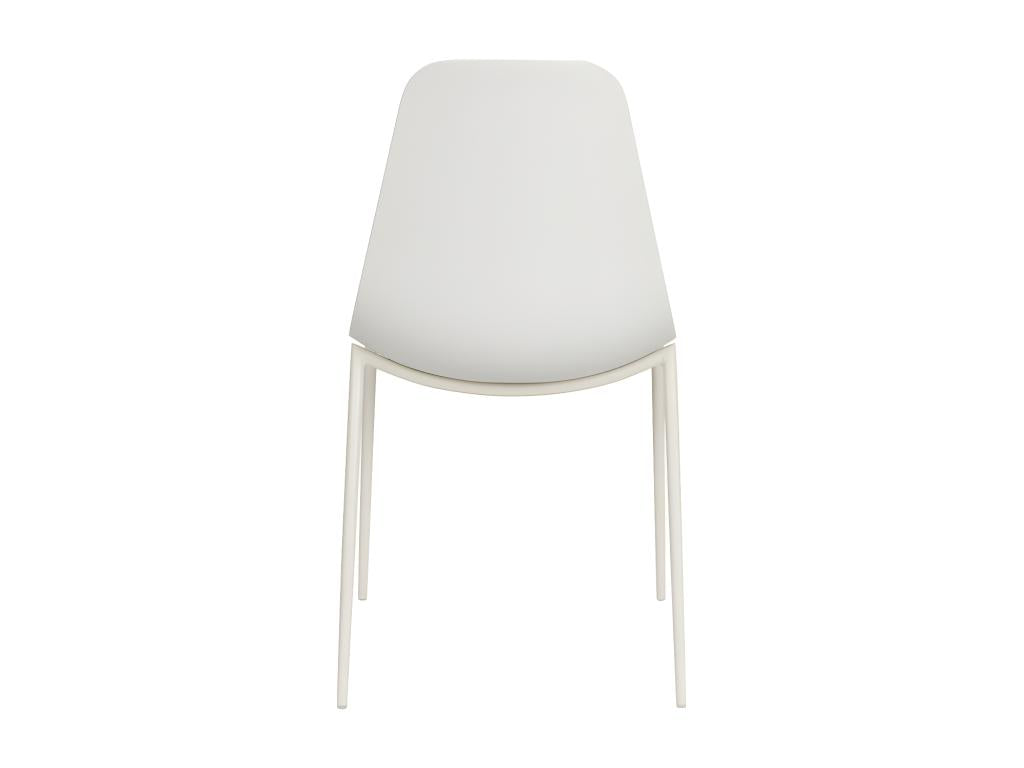 Dekonao - Lot de 4 chaises en plastique tissu et métal - Écru DJCN14382