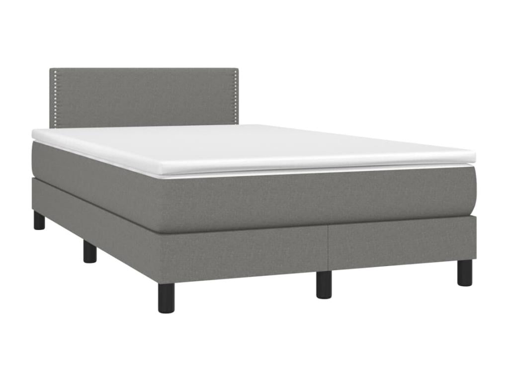 Sommier à Dekonao de lit matelas LED gris foncé 120x190 tissu QPOX19994