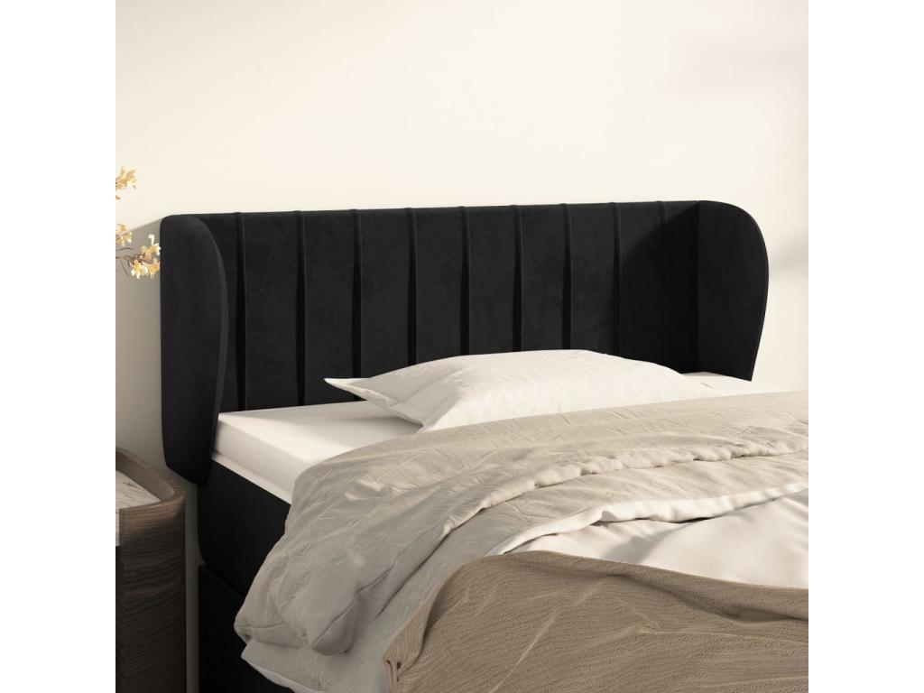Tête de lit avec oreilles Noir 93x23x78/88 cm Velours RMCZ55846