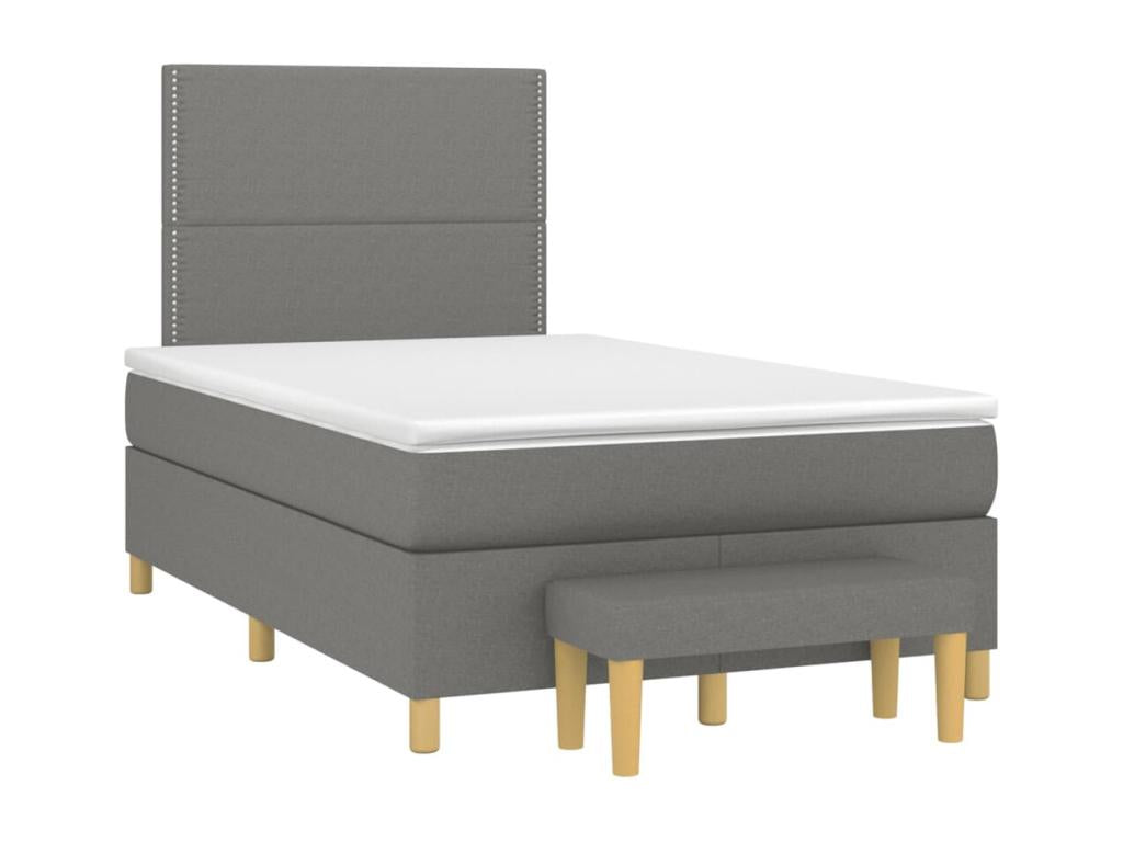 Sommier à Dekonao de lit avec matelas gris foncé 120x190cm tissu XASA73653