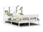 Lit bibliothèque sans matelas blanc 160x200 cm bois pin massif IEPY81740