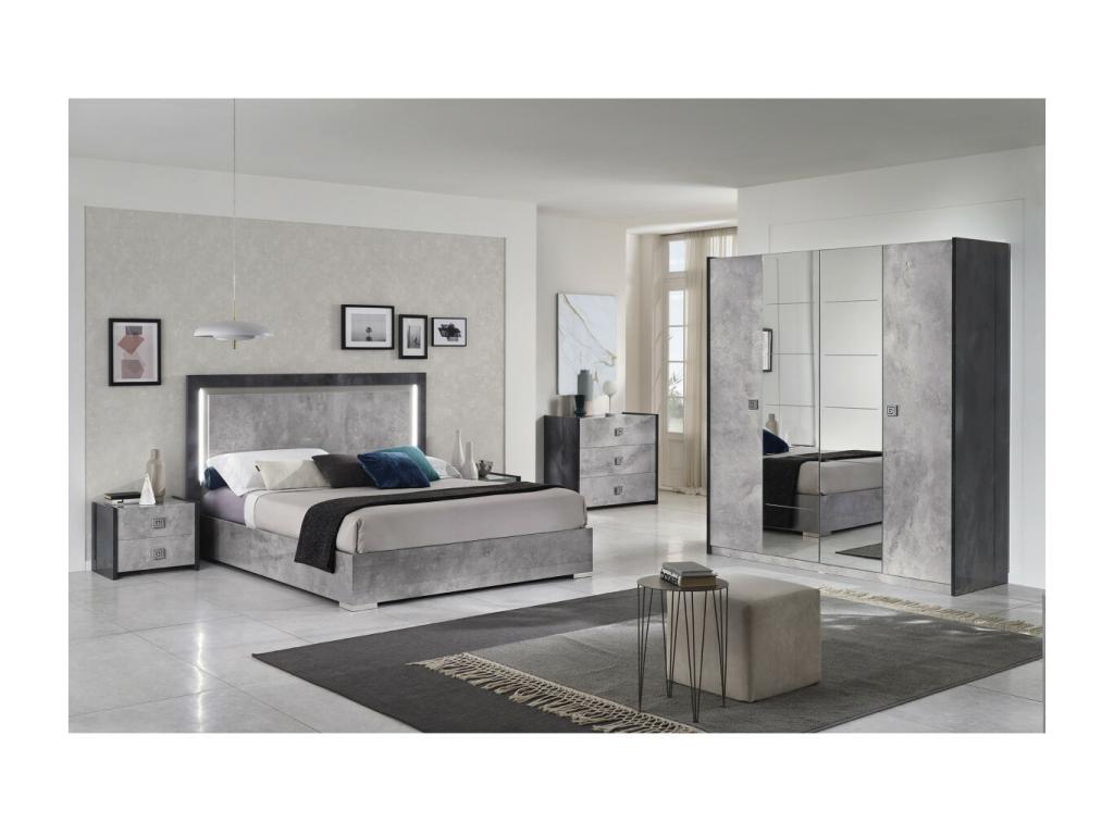 Dekonao - Commode 3 Tiroirs Longueur 120cm Gris Effet Pierre JOJF38191