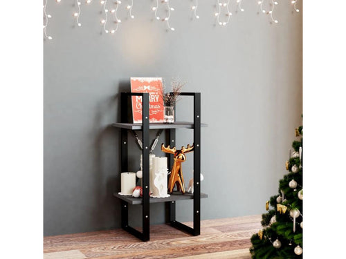 Bibliothèque à 2 niveaux Gris 40x30x70 Bois de pin massif MEJZ55108