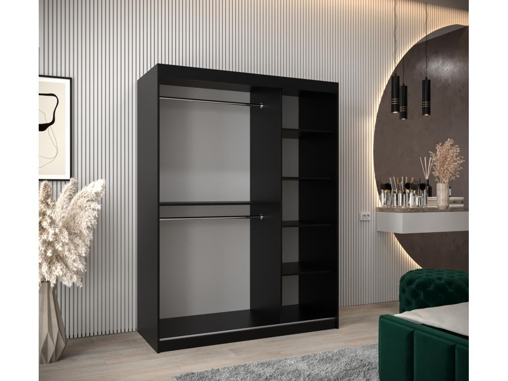 Armoire Dekonao 1 À Portes Coulissantes 200/150/62 2 portes Noir/Noir IWXT75494