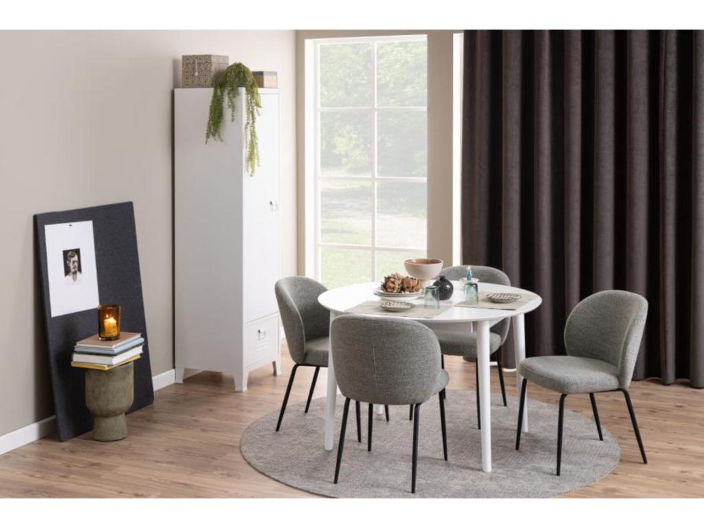 Chaise scandinave bouclette et pieds en métal noir lot de 2 - Dekonao FWGB81270