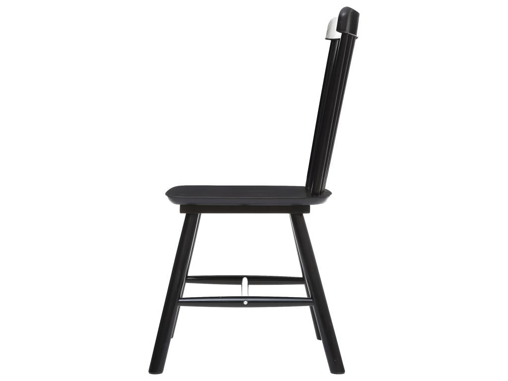 Lot de 2 chaises en bois coloris noir - Longueur 46.5 x Profondeur 52 x Hauteur 87 cm HWHP26496