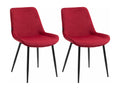 Ensemble de 2 chaises de salle à manger design moderne assise en velours rouge et pieds en métal noir 10 0001637 USMI23960