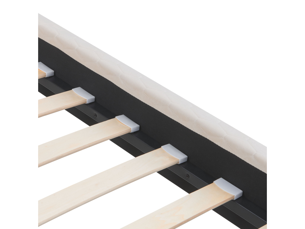 Lit avec sommier Velours Dekonao 160x200 cm Blanc cassé PJSR30598