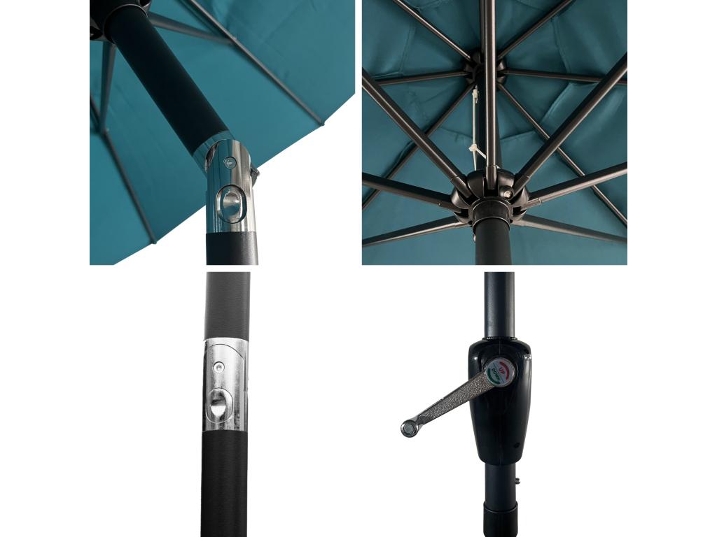 Parasol droit Dekonao rond 3.30m de diamètre bleu - Dekonao MPBU75947
