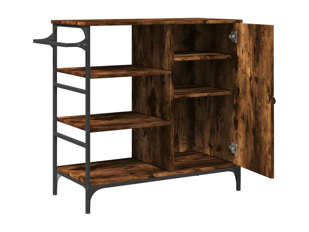 Chariot de cuisine chêne fumé 87.5x38.5x84.5 bois ingénierie YKVE28663