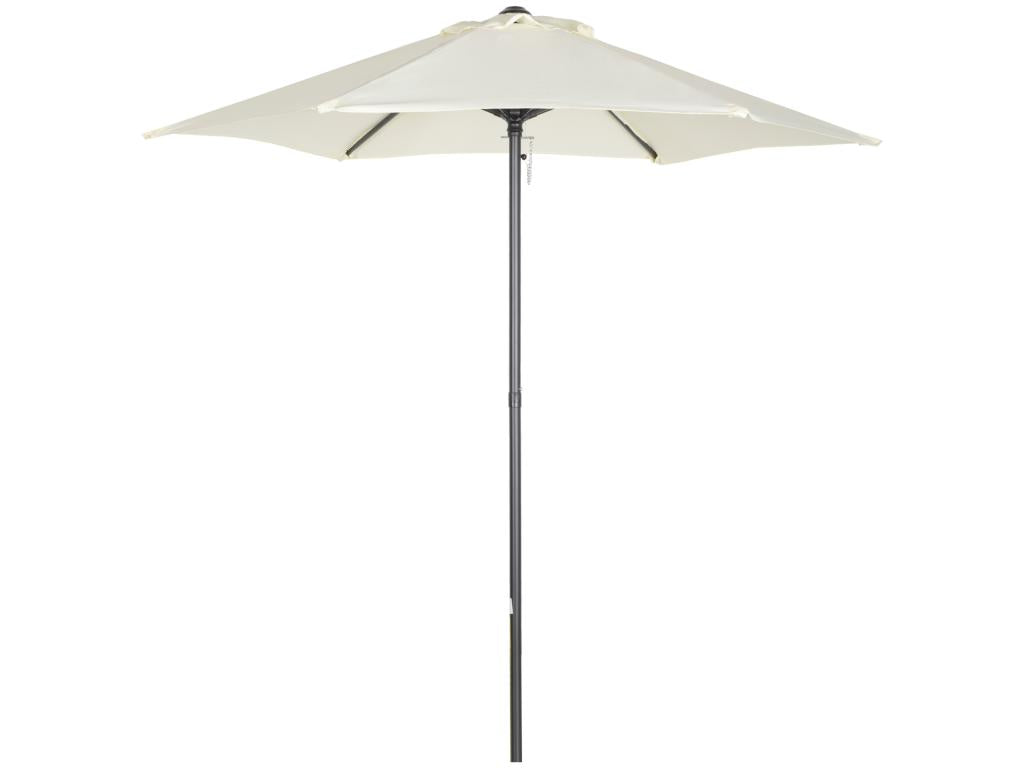 Parasol droit de jardin balcon terrasse grande taille toile polyester 160 g/m² 1,96x2H m mât alu beige CDGA27755